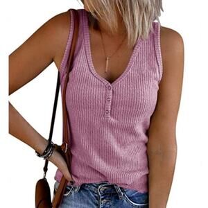 NWOT Women's V Neck Ribbed Tank Top Size XS